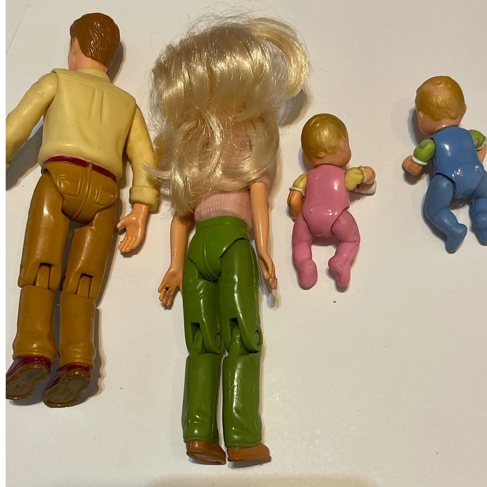 Fisher Price Loving Family Dollhouse Figures Furniture Lot Mom Dad Twins Vintage